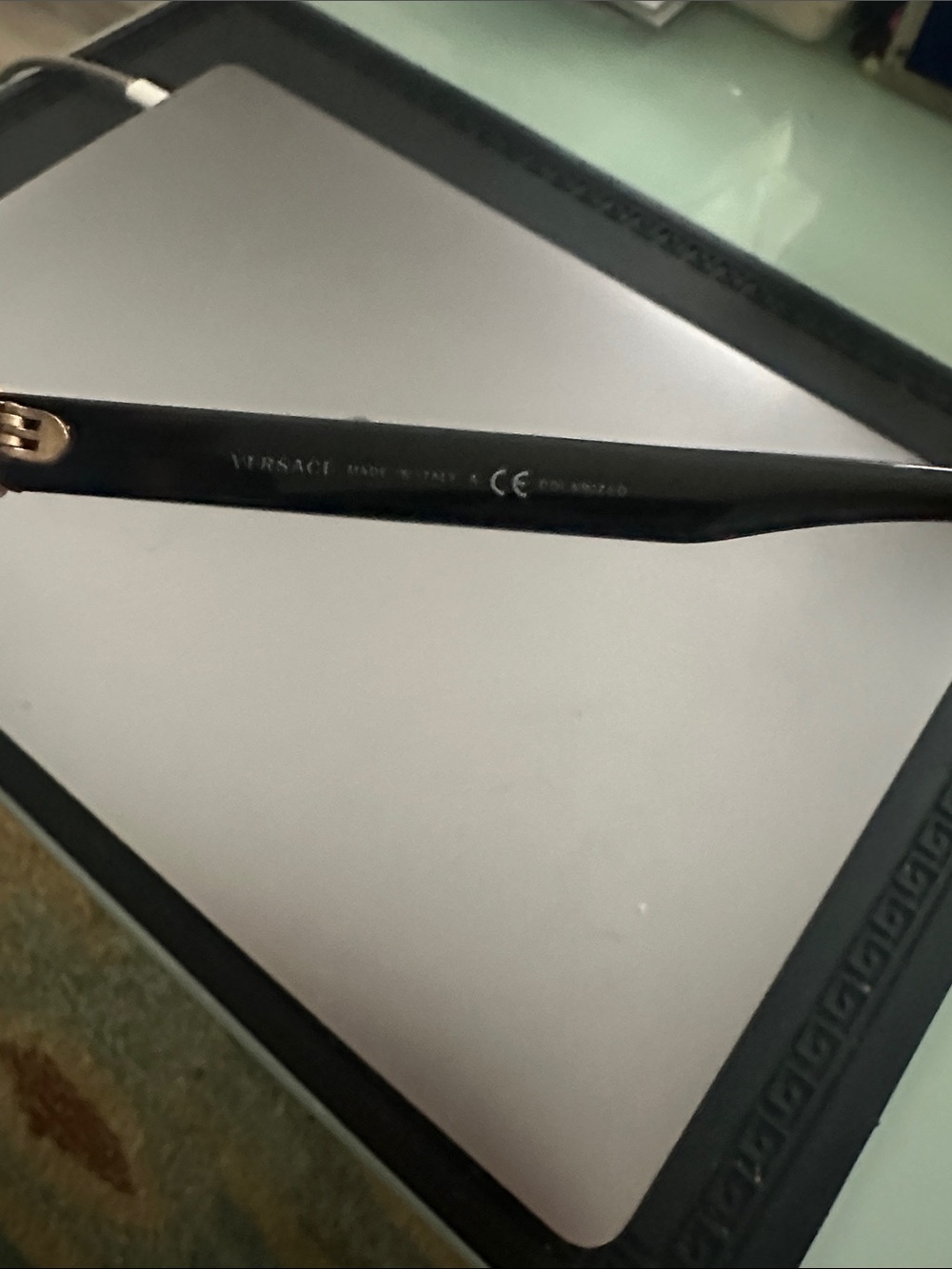Versace Black and Gold Logo Sunglasses - Picture 4 of 5